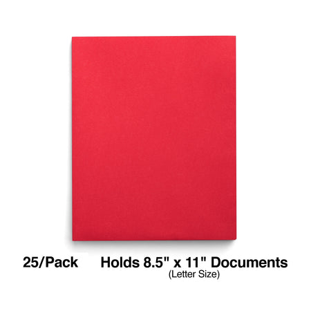 Staples Smooth 2-Pocket Paper Folder, Red, 25/Box