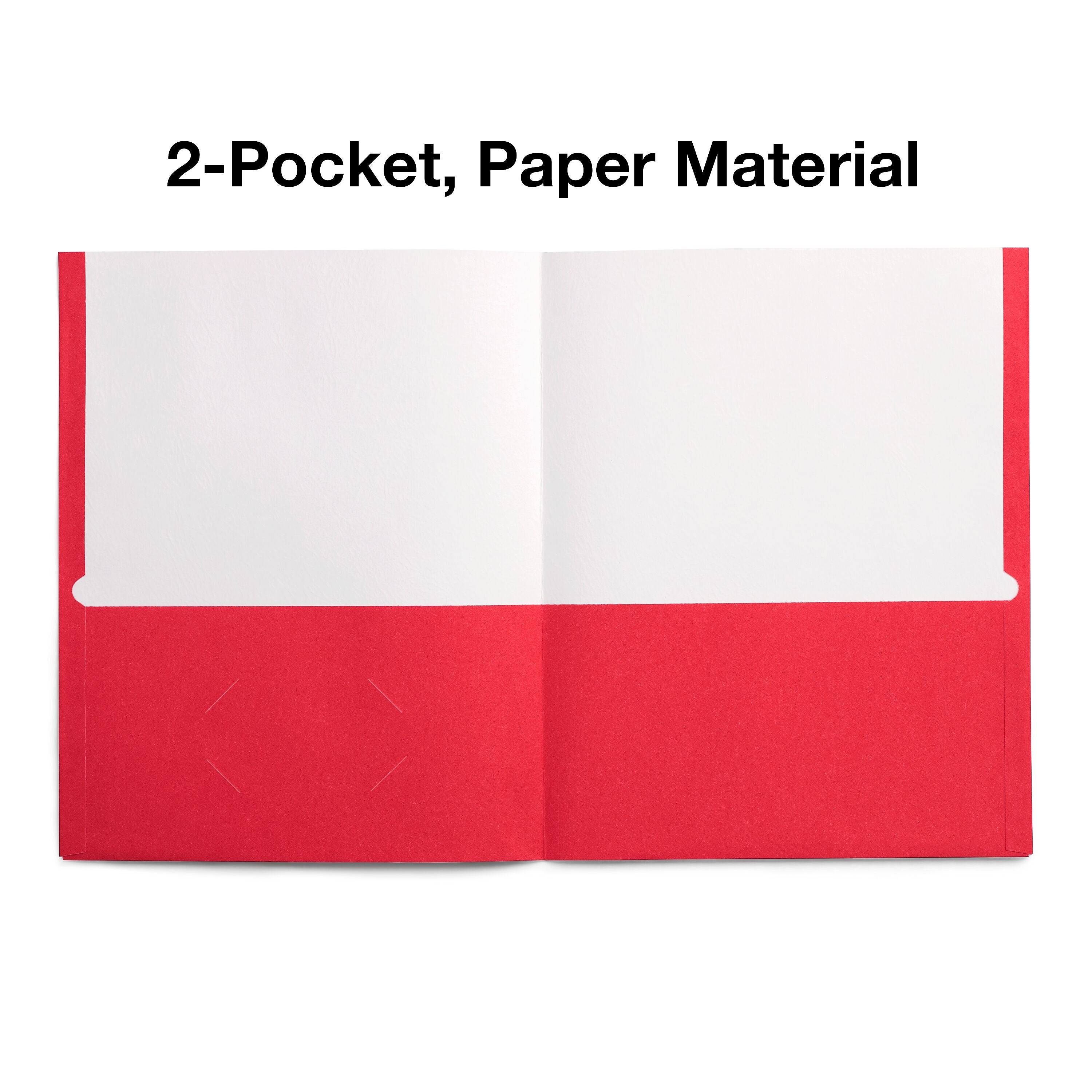 Staples Smooth 2-Pocket Paper Folder, Red, 25/Box