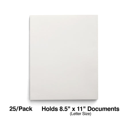 Staples Smooth 2-Pocket Paper Folder, White, 25/Box