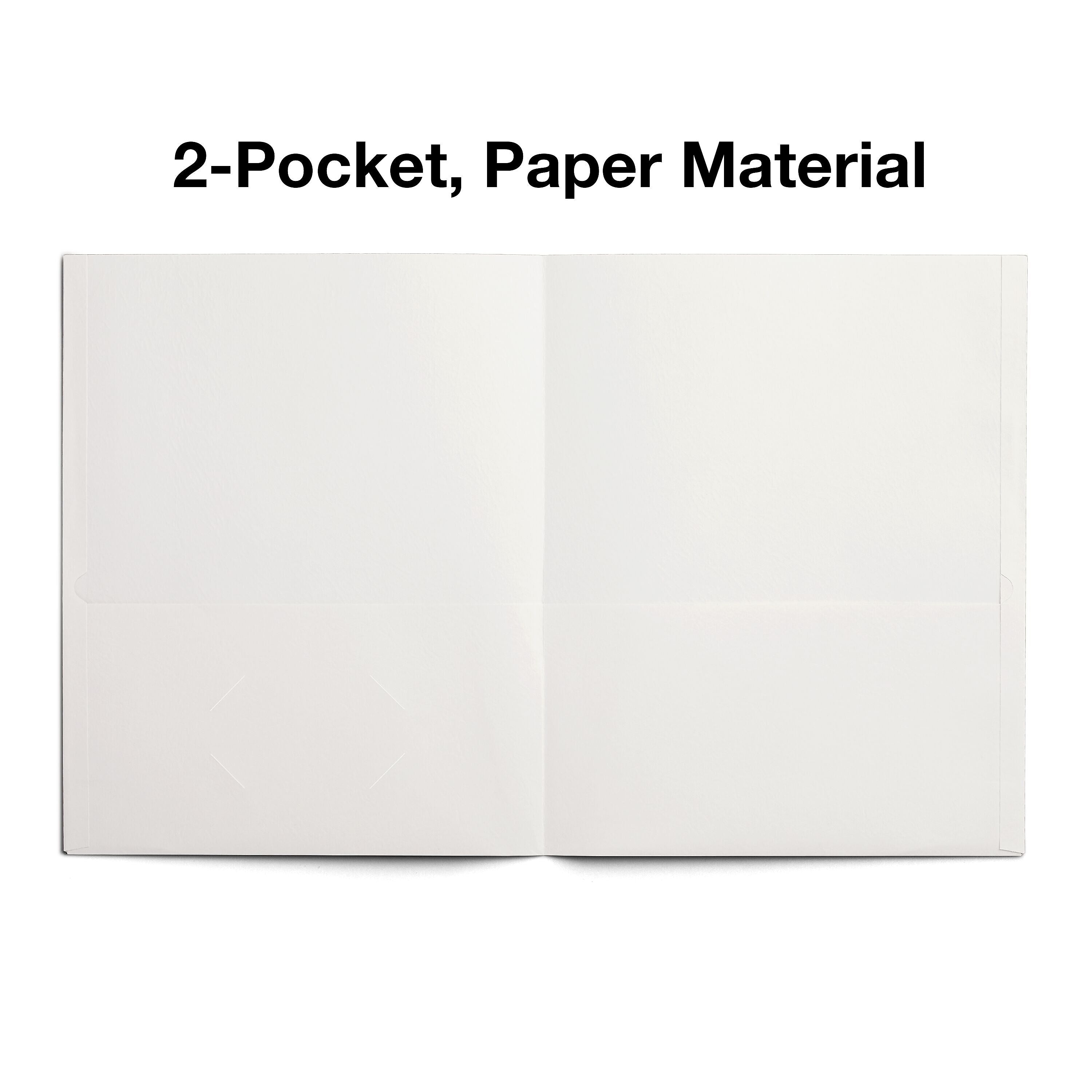 Staples Smooth 2-Pocket Paper Folder, White, 25/Box