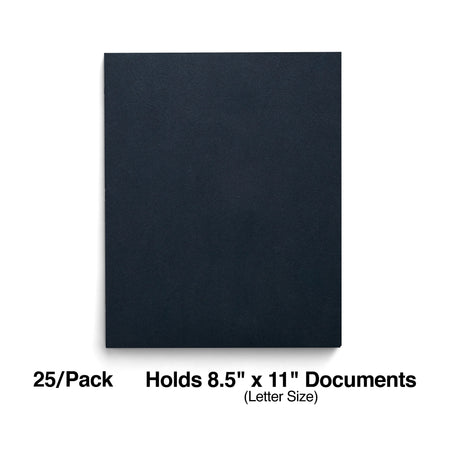 Staples Smooth 2-Pocket Paper Folder with Fasteners, Navy, 25/Box