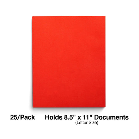 Staples Smooth 2-Pocket Paper Folder with Fasteners, Orange, 25/Box