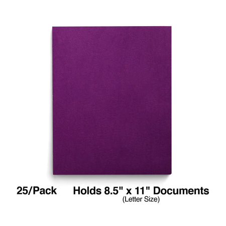 Staples Smooth 2-Pocket Paper Folder with Fasteners, Purple, 25/Box