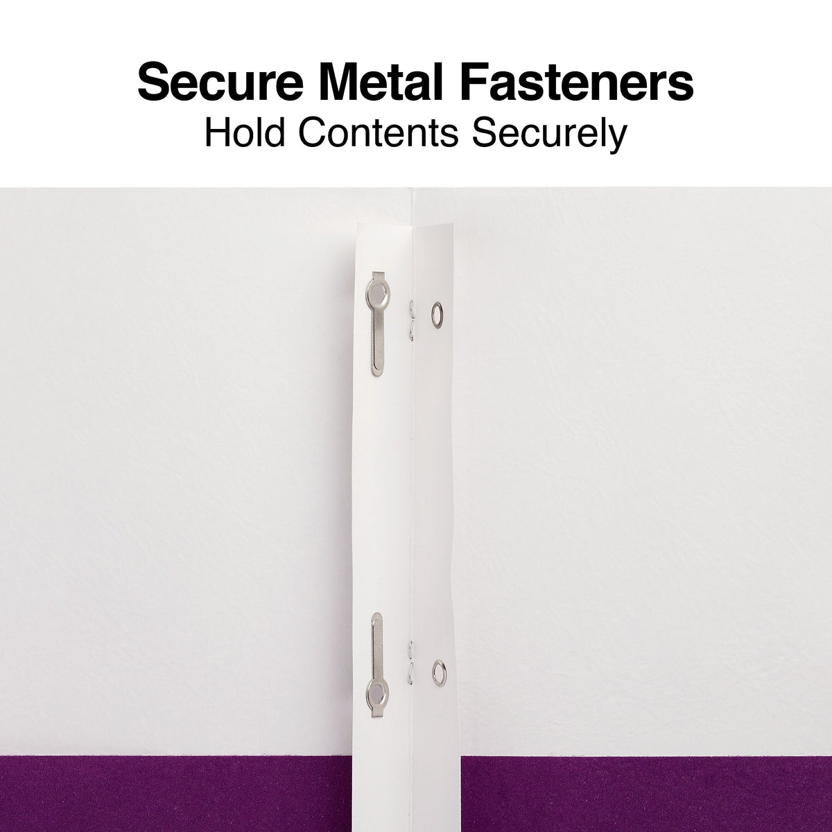 Staples Smooth 2-Pocket Paper Folder with Fasteners, Purple, 25/Box