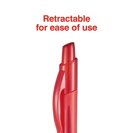 Staples Sonix Retractable Gel Pens, Medium Point, Red Ink, Dozen