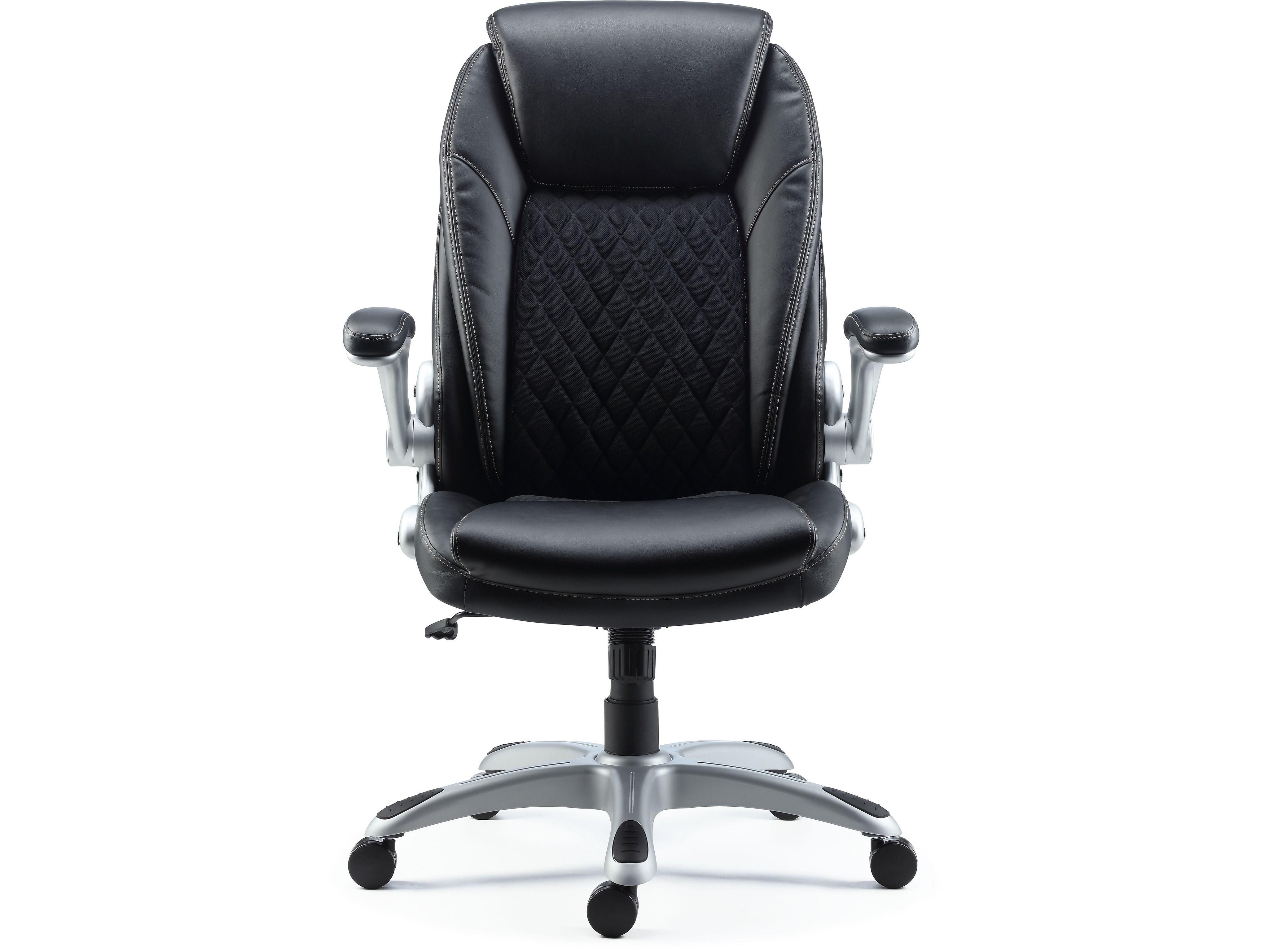 Staples Sorina Ergonomic Bonded Leather Swivel Executive Chair, Black