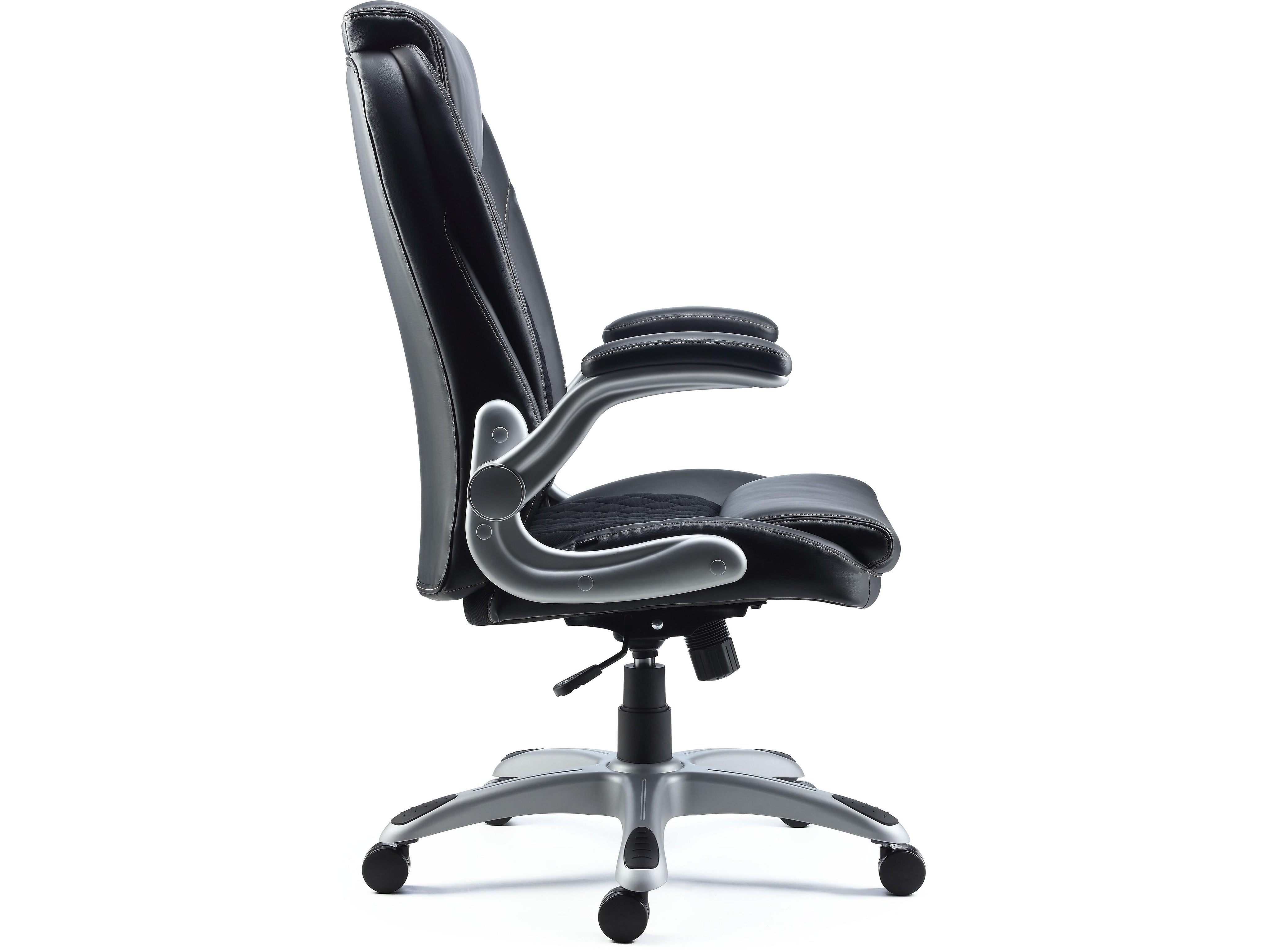 Staples Sorina Ergonomic Bonded Leather Swivel Executive Chair, Black