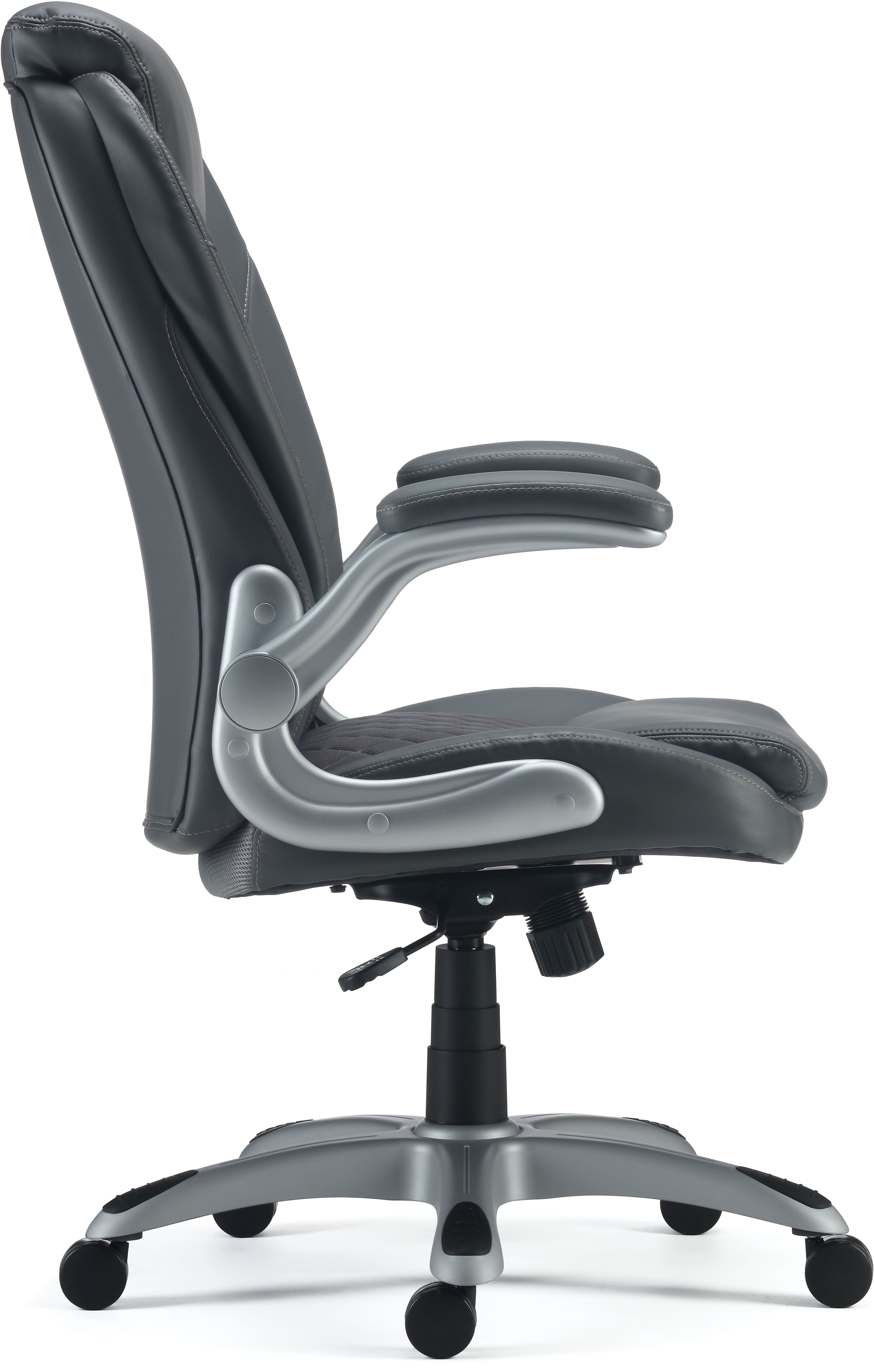 Staples Sorina Ergonomic Bonded Leather Swivel Executive Chair, Grey