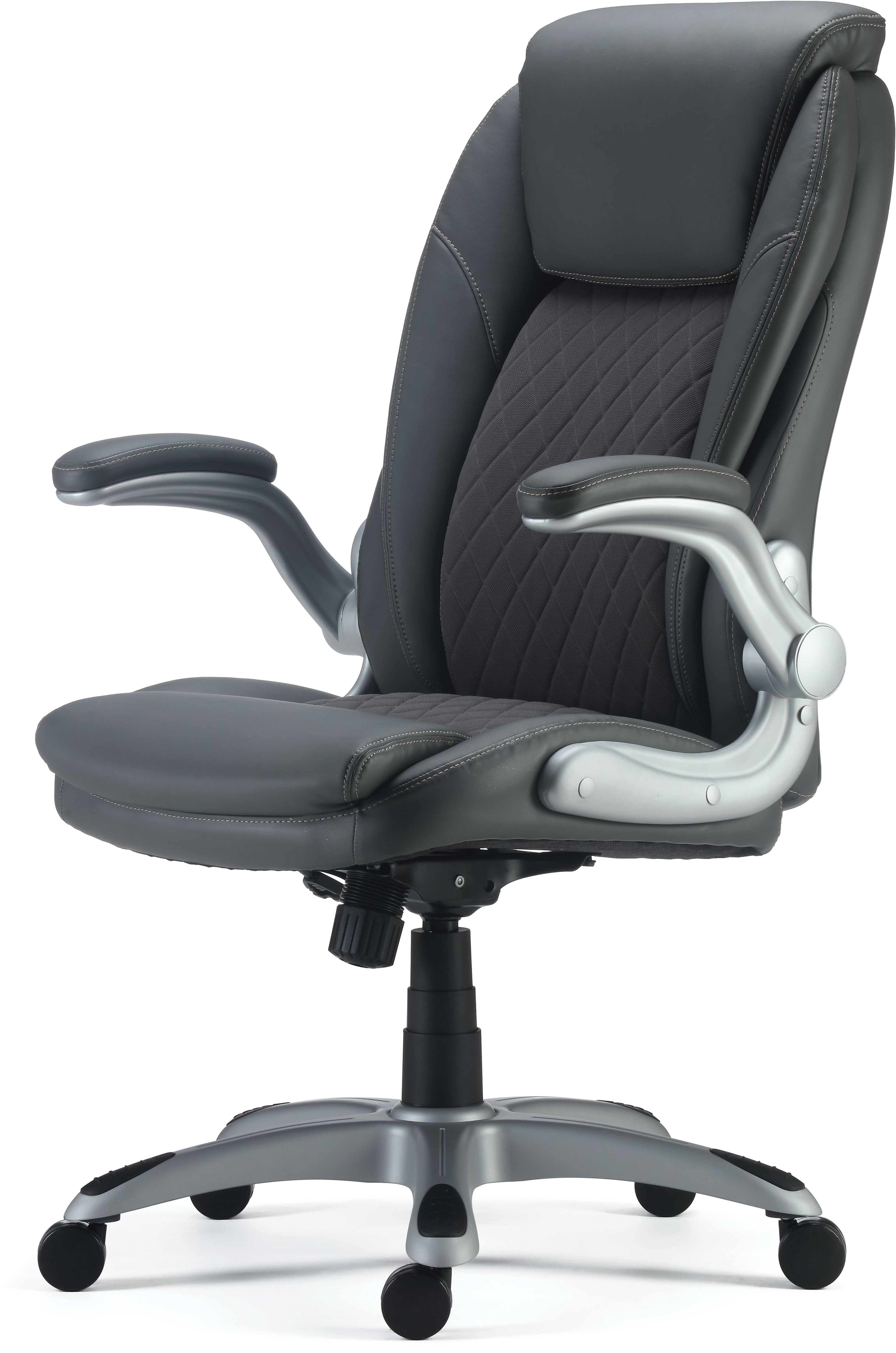 Staples Sorina Ergonomic Bonded Leather Swivel Executive Chair, Grey