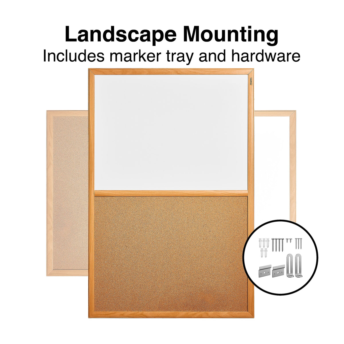 Staples Standard Cork & Dry Erase Whiteboard, 3' x 2'