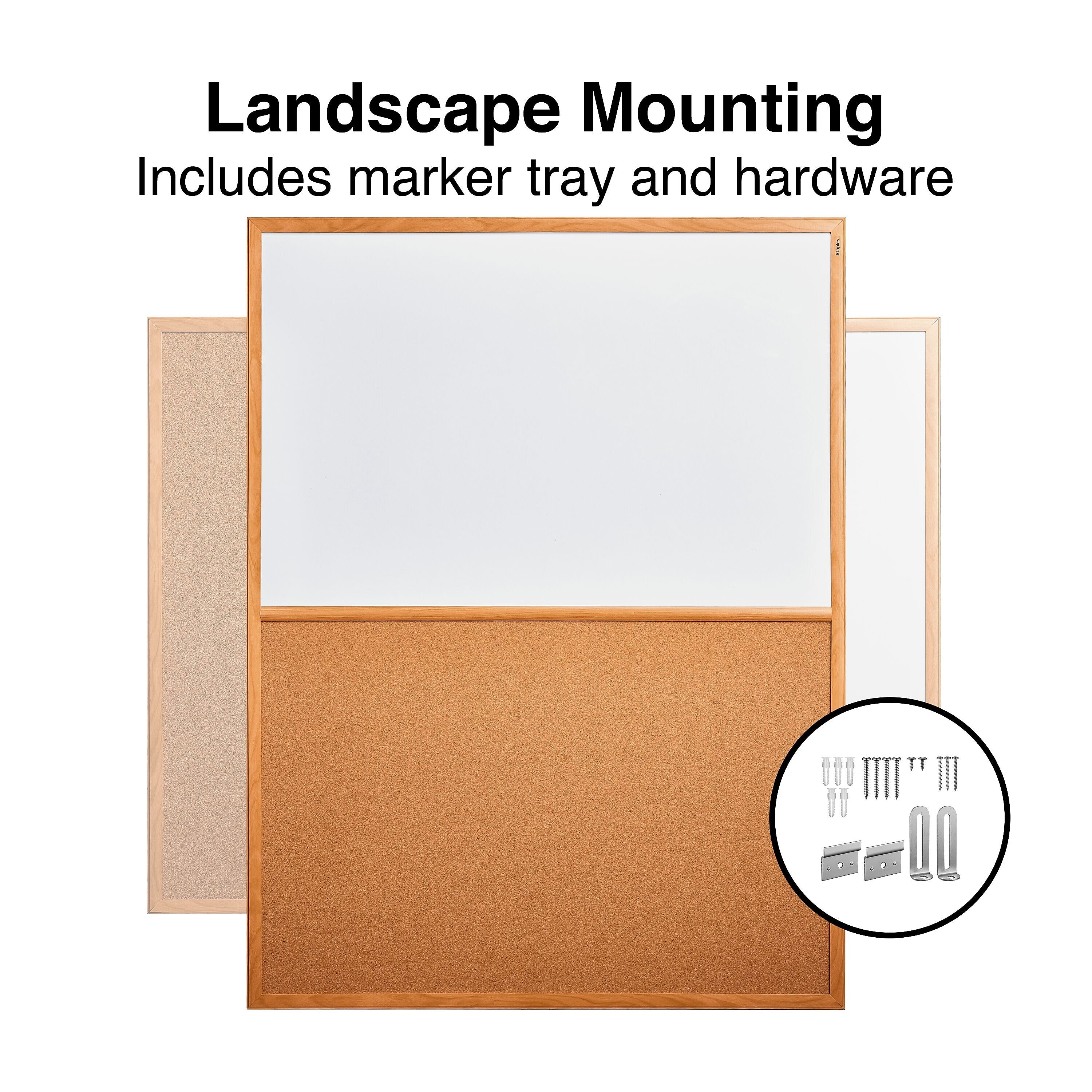 Staples Standard Cork & Dry Erase Whiteboard, 4' x 3'