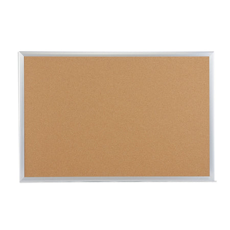 Staples Standard Durable Cork Bulletin Board, Aluminum Frame, 3'W x 2'H