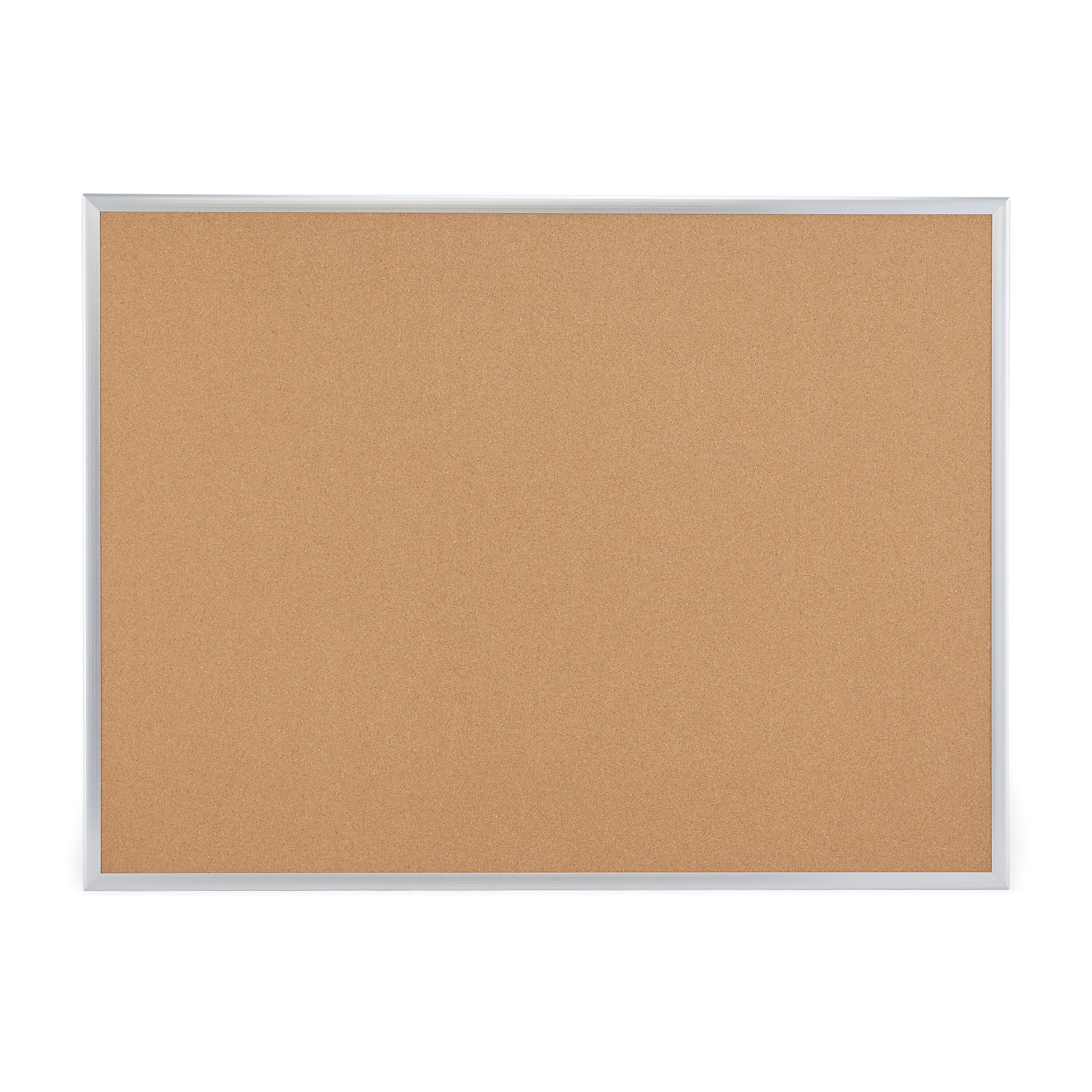 Staples Standard Durable Cork Bulletin Board, Aluminum Frame, 4'W x 3'H