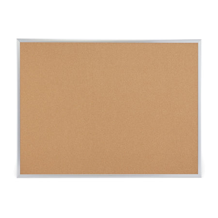 Staples Standard Durable Cork Bulletin Board, Aluminum Frame, 4'W x 3'H