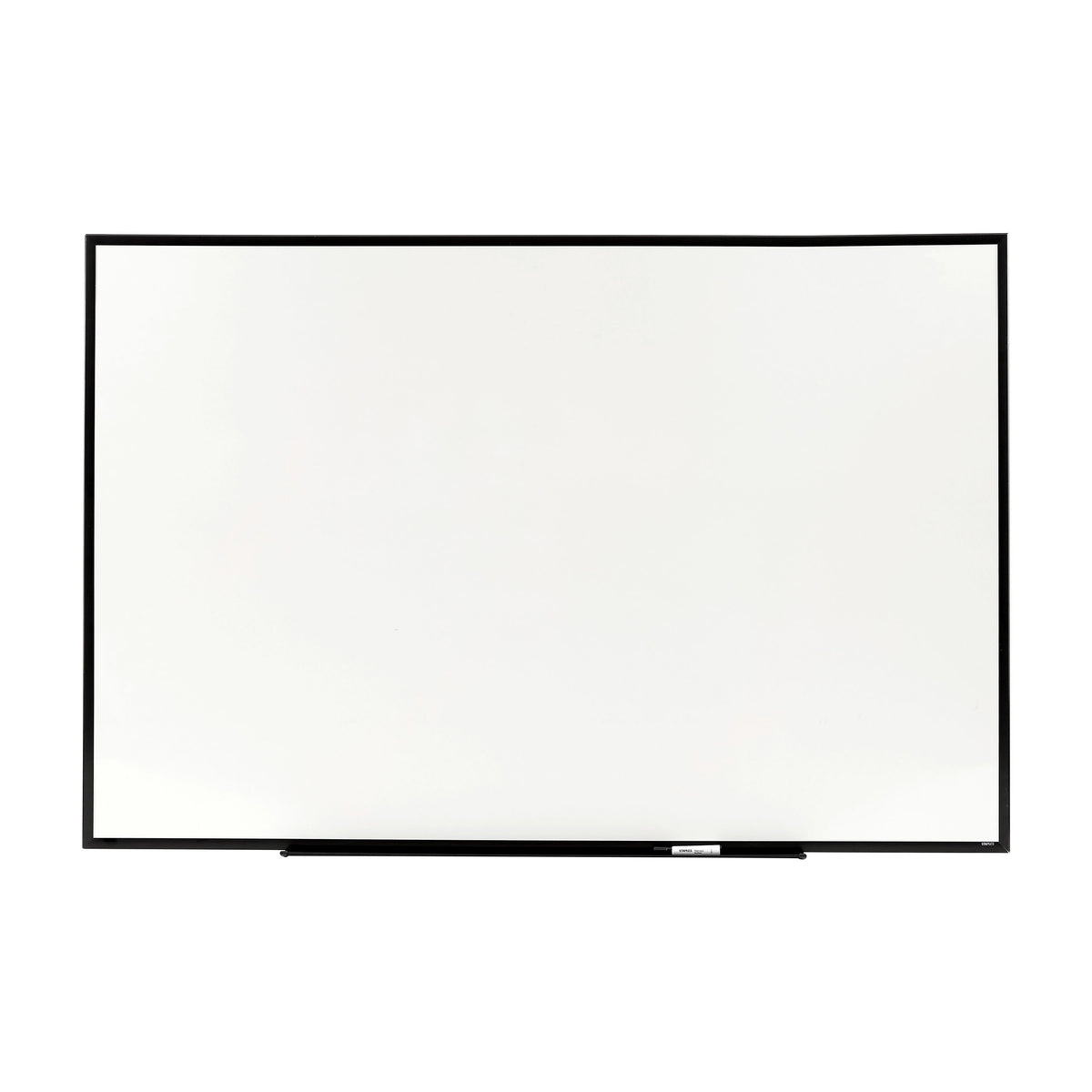 Staples Standard Melamine Whiteboard, Black Aluminum Frame, 6'W x 4'H