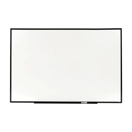 Staples Standard Melamine Whiteboard, Black Aluminum Frame, 6'W x 4'H