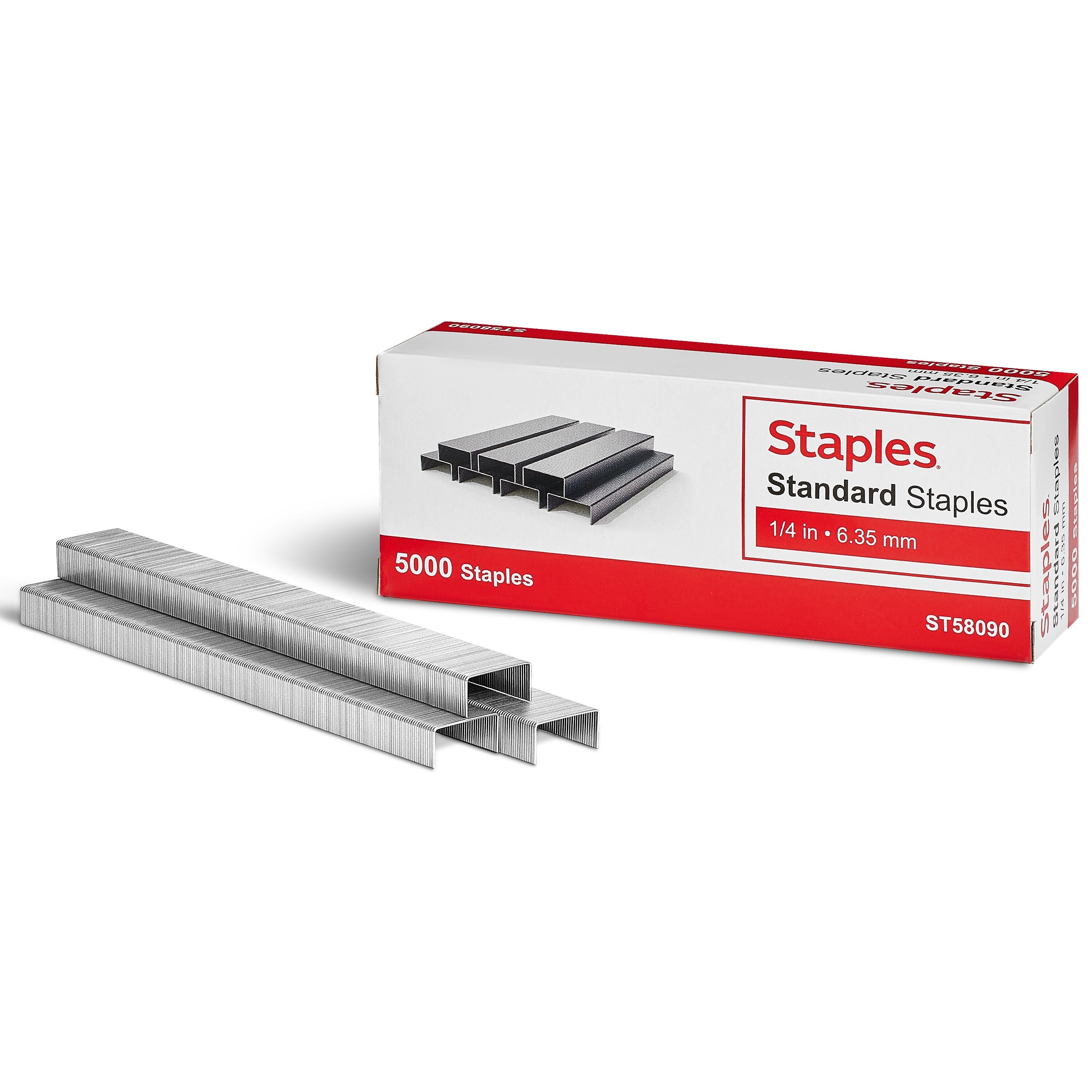 Staples Standard Staples, 1/4" Leg Length, 5000 /Box