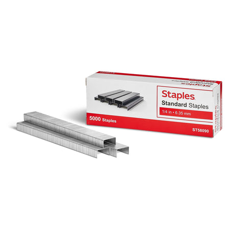 Staples Standard Staples, 1/4" Leg Length, 5000 /Box