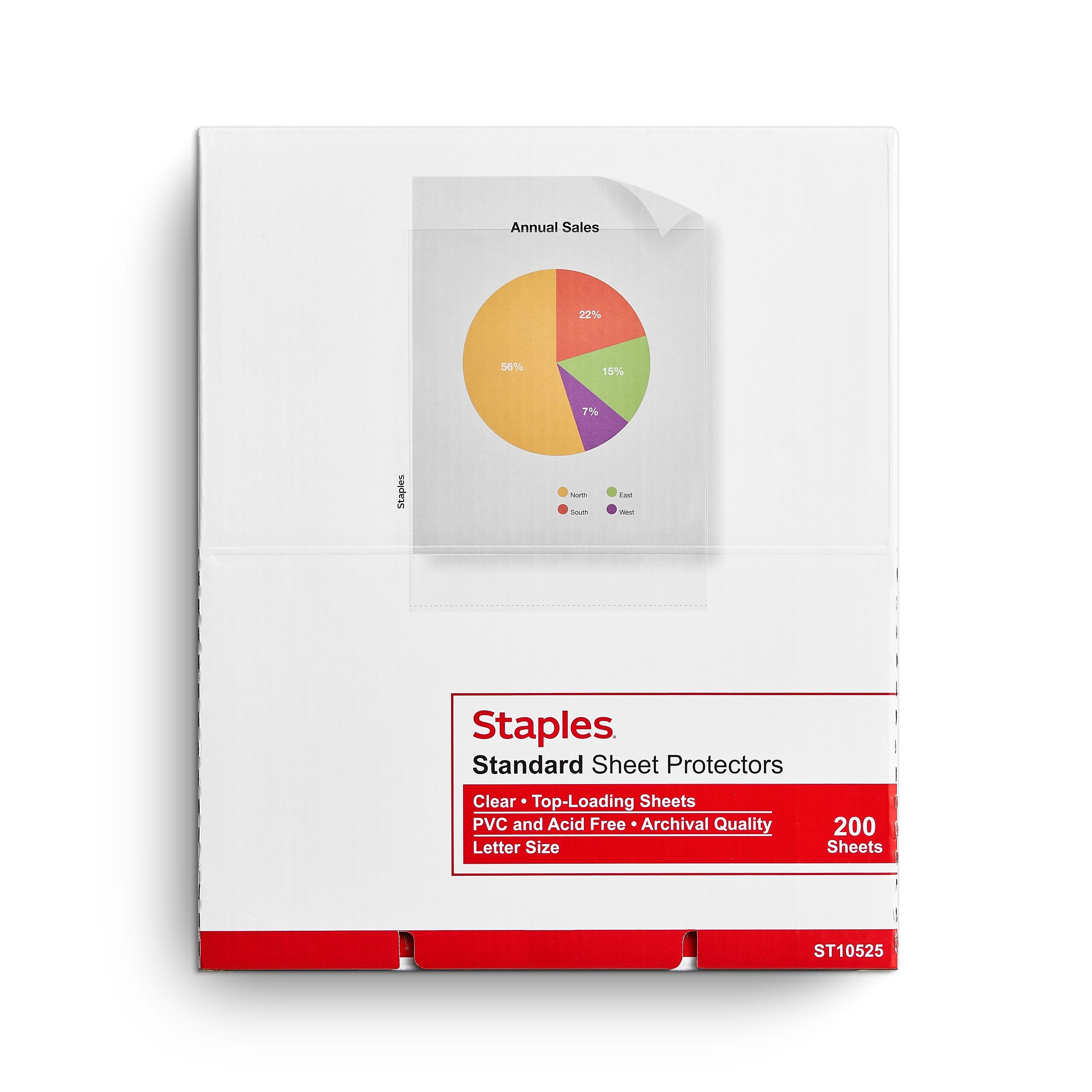 Staples Standard Weight Sheet Protector, 8.5" x 11", Clear, 200/Box
