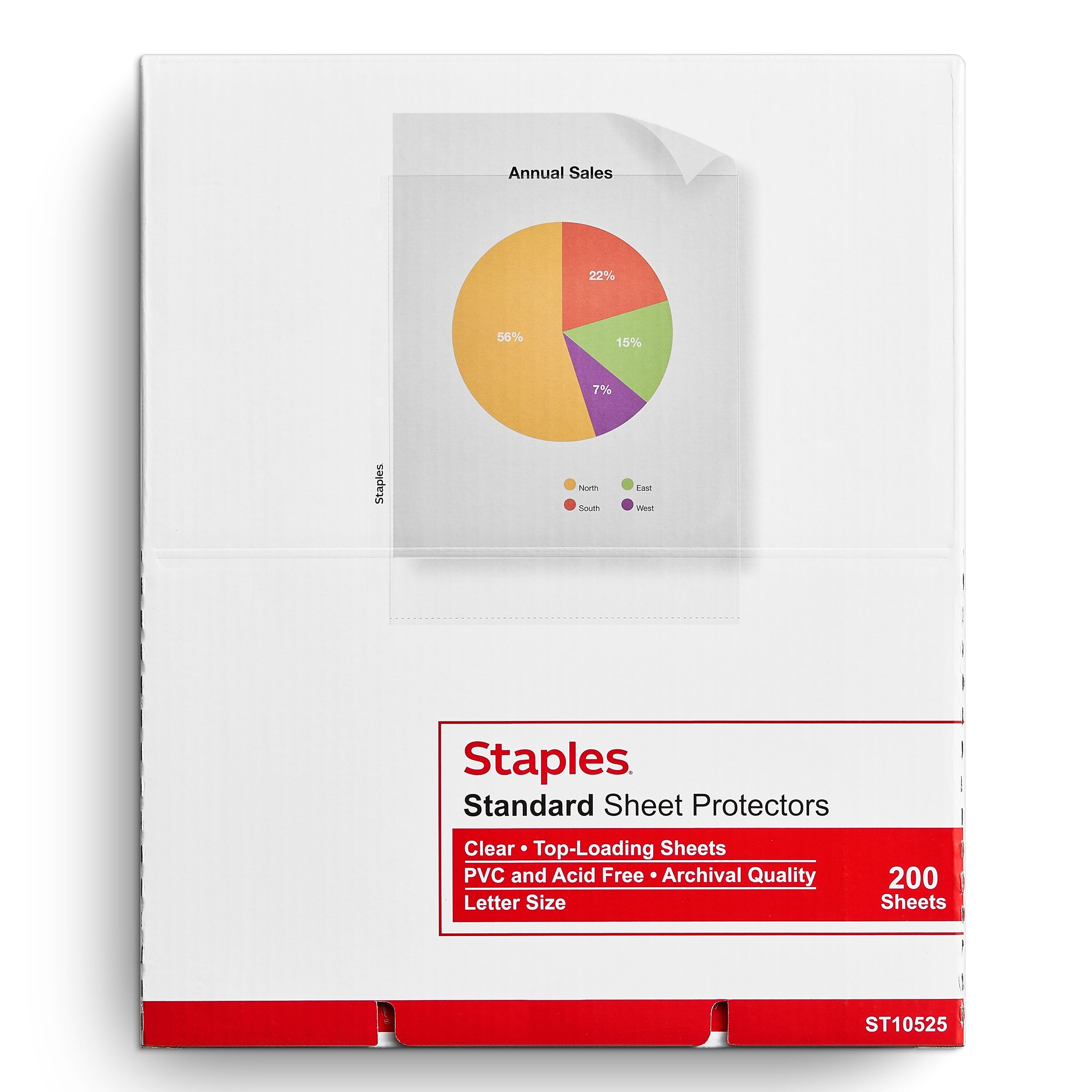 Staples Standard Weight Sheet Protector, 8.5" x 11", Clear, 200/Box