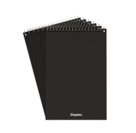 Staples Steno Pads, 6" x 9", Graph Ruled, White, 80 Sheets/Pad, 6 Pads/Pack