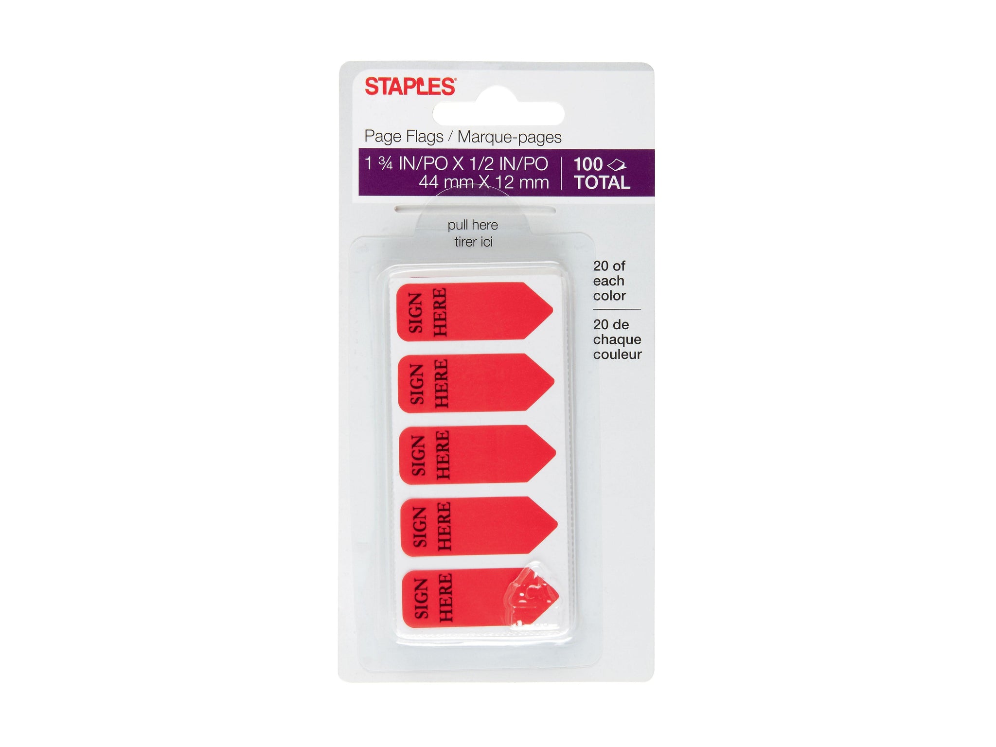 Staples Stickies Message Flags, 0.56