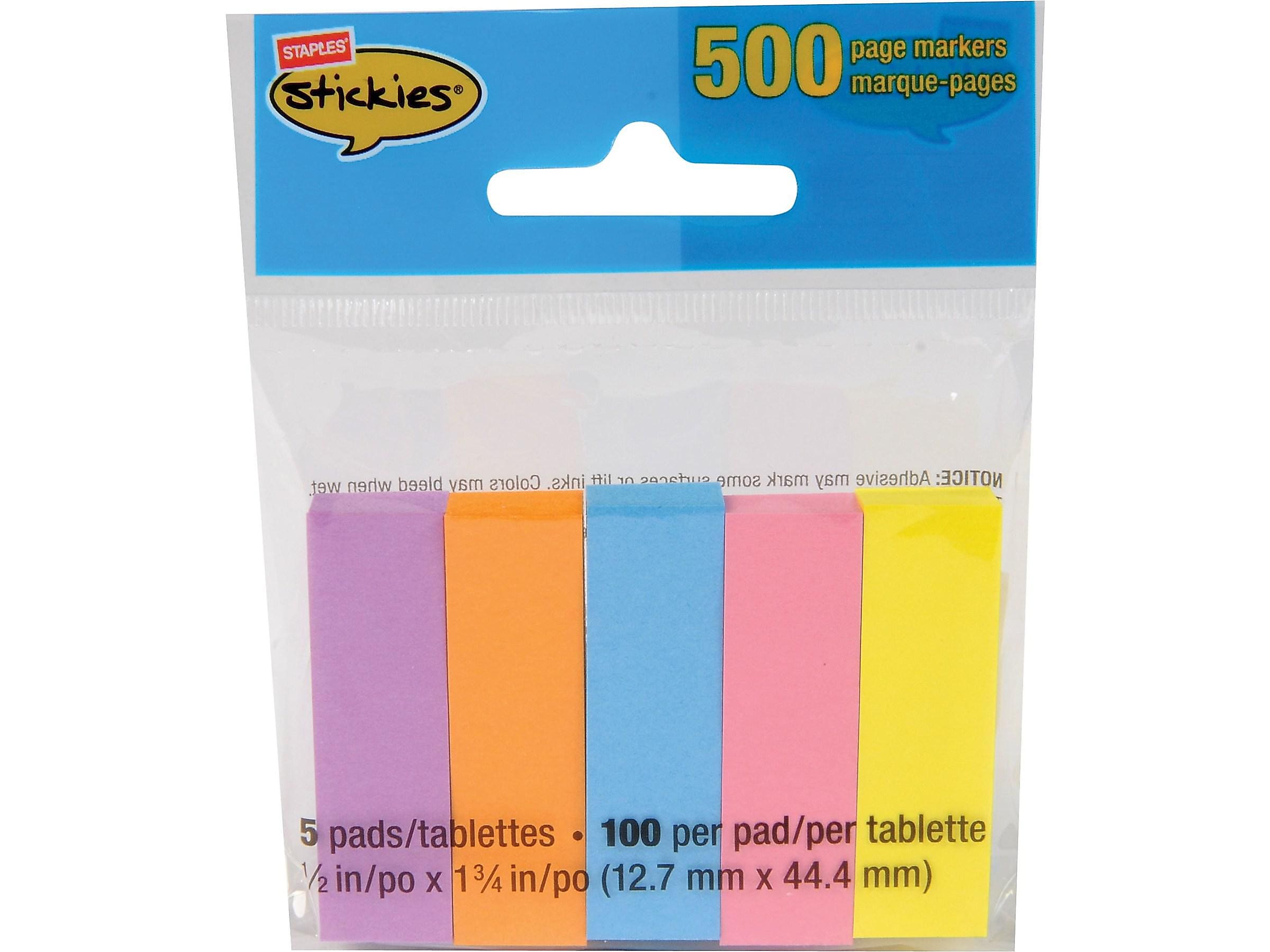 Staples Stickies Page Flags, 0.5