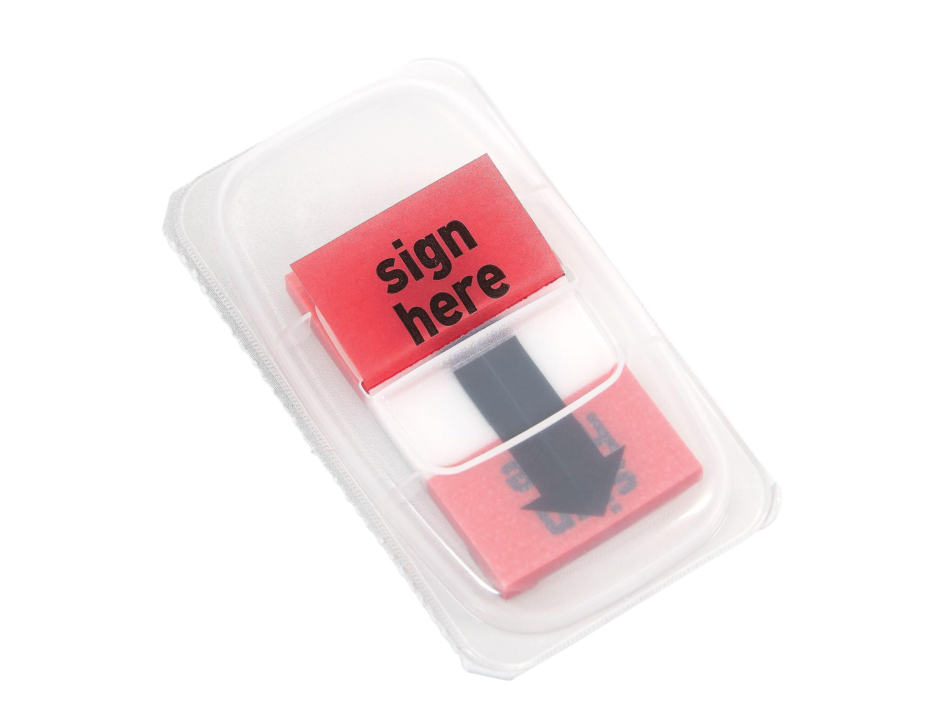 Staples Stickies Sign Message Flags, Red, 1" Wide, 100/Pack