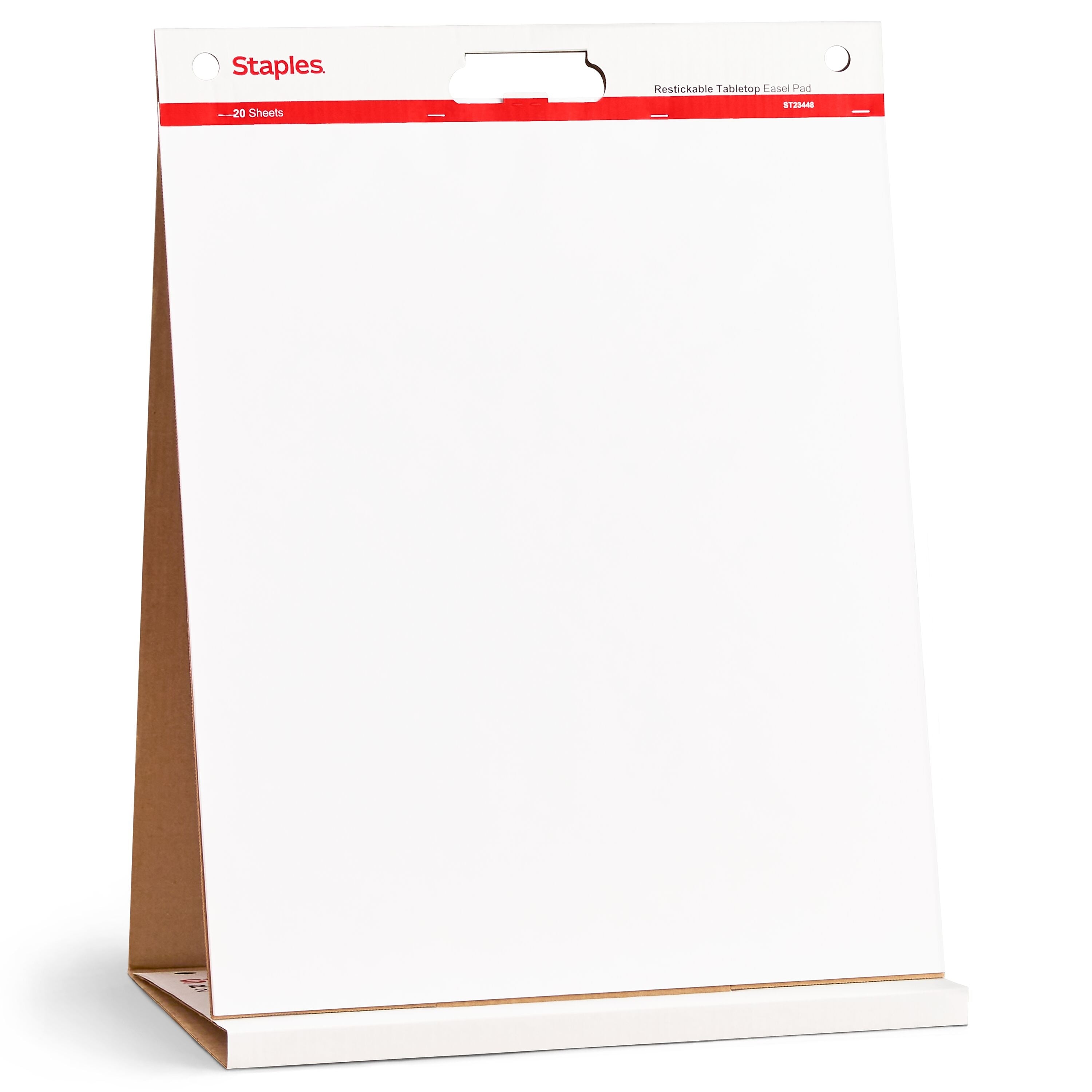 Staples Stickies Tabletop Easel Pad, 20" x 23", White, 20 Sheets/Pad