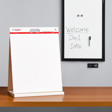 Staples Stickies Tabletop Easel Pad, 20" x 23", White, 20 Sheets/Pad