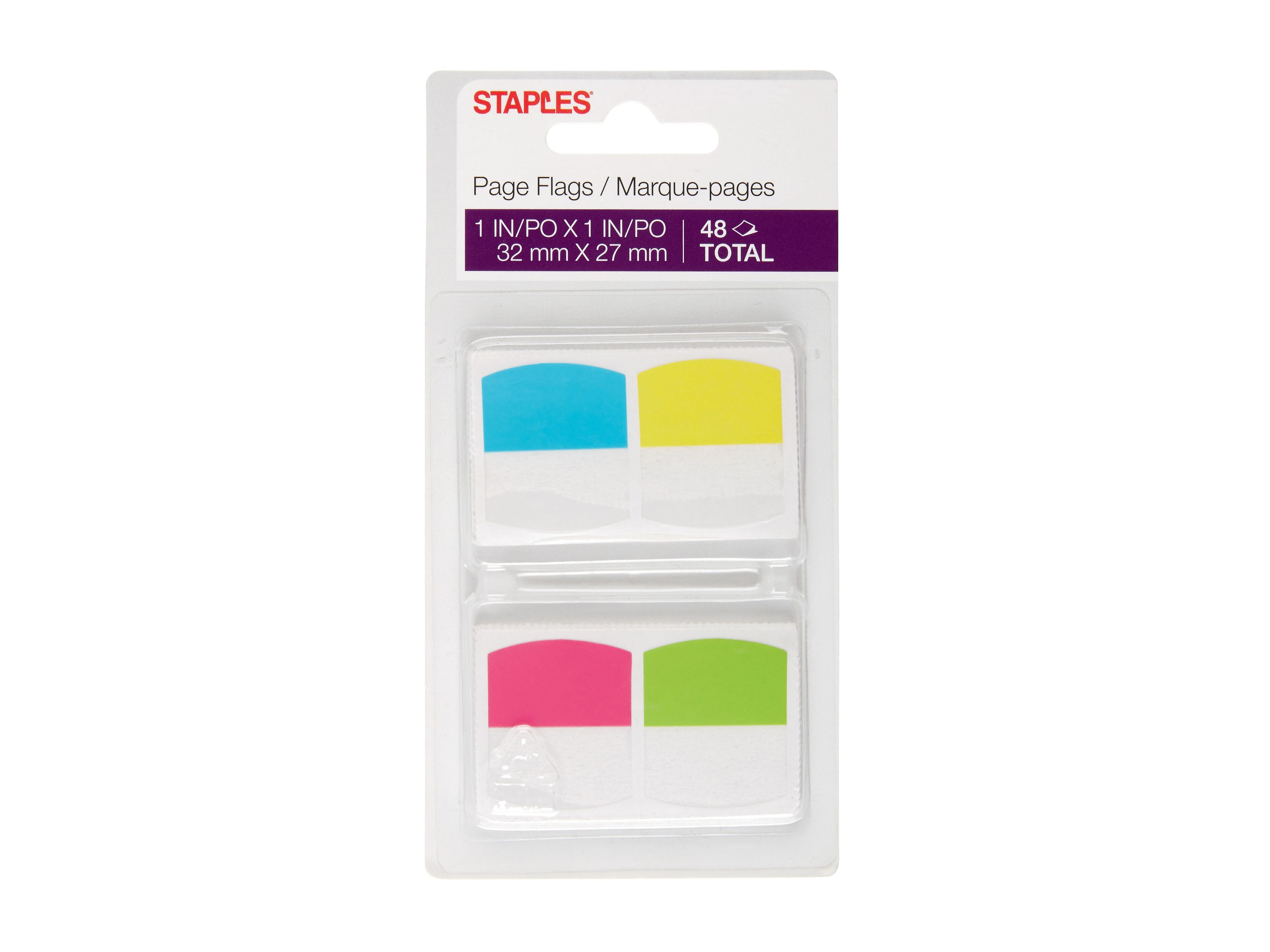Staples Stickies Tabs, Assorted Colors, 1.06 Wide, 48/Pack