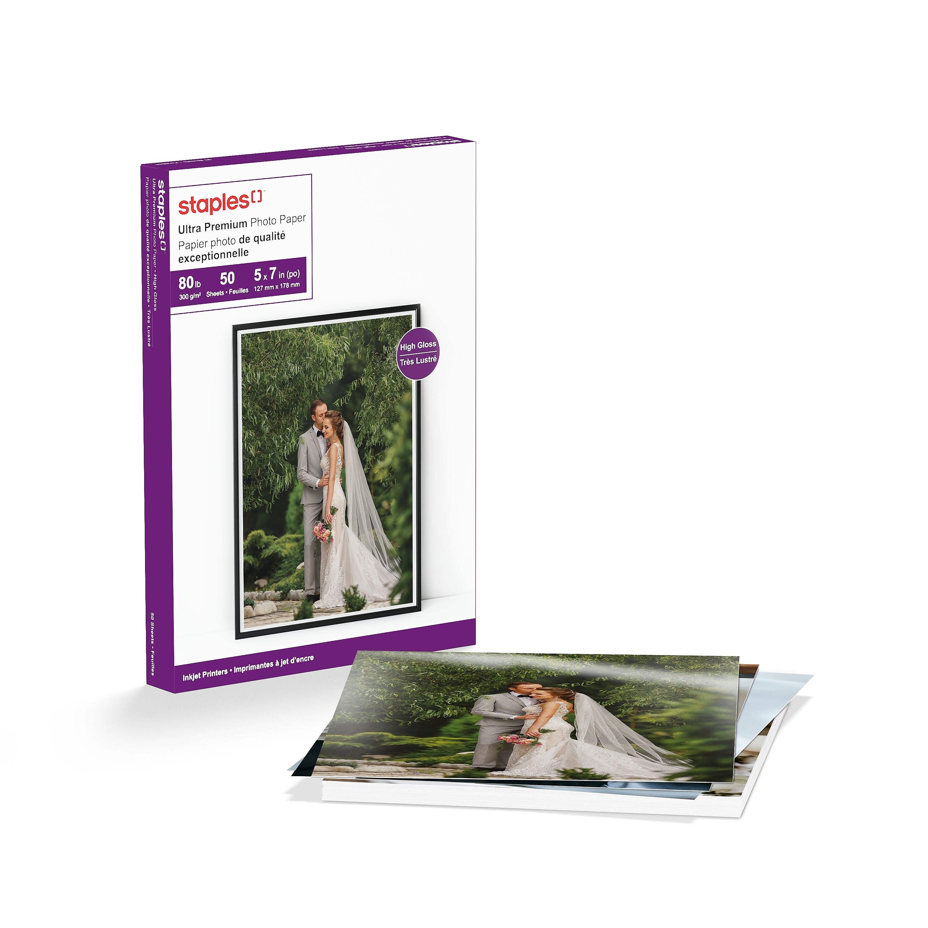 Staples Supreme Glossy Photo Paper, 5