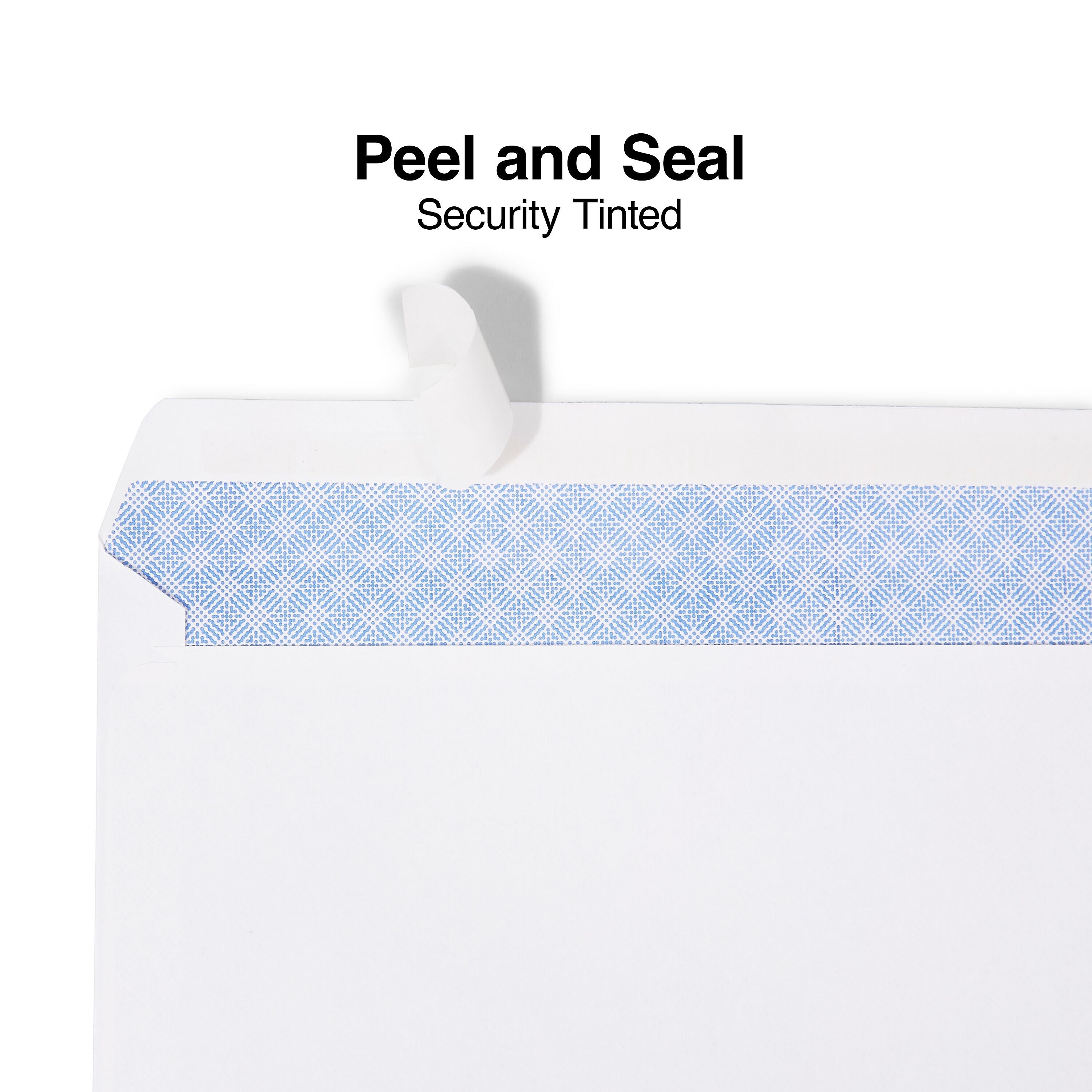 Staples Tear-Resistant EasyClose Security Tinted #10 Business Envelopes, 4 1/8