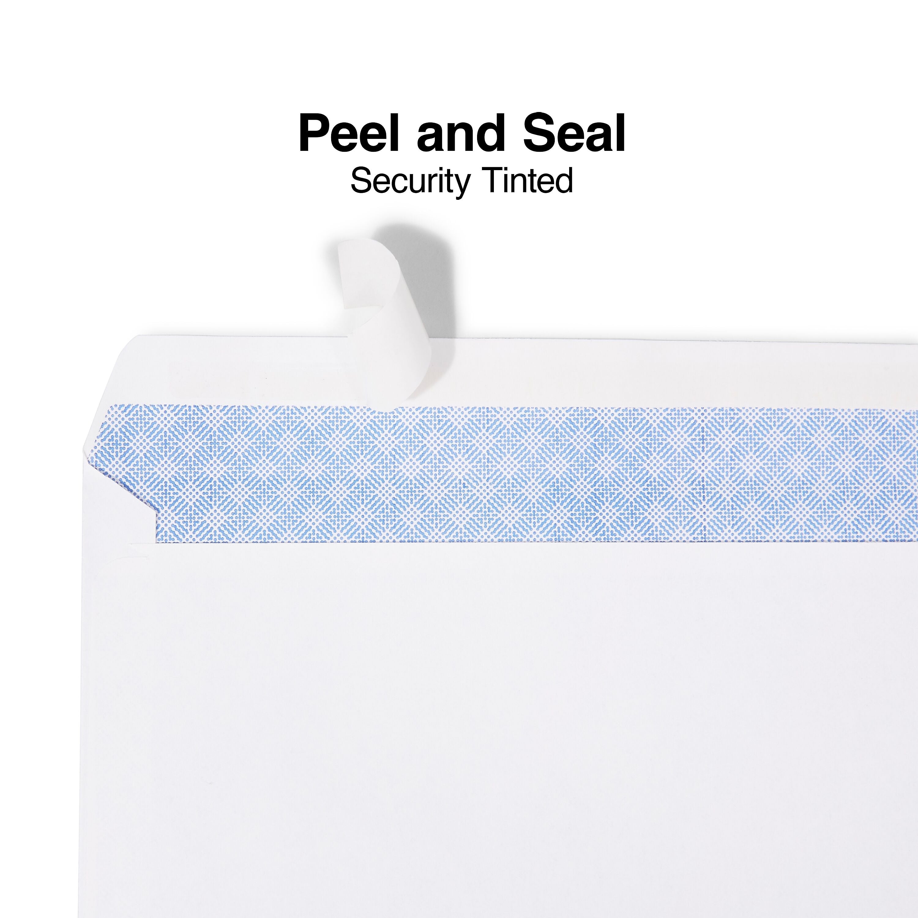 Staples Tear-Resistant EasyClose Security Tinted #10 Business Envelopes, 4 1/8