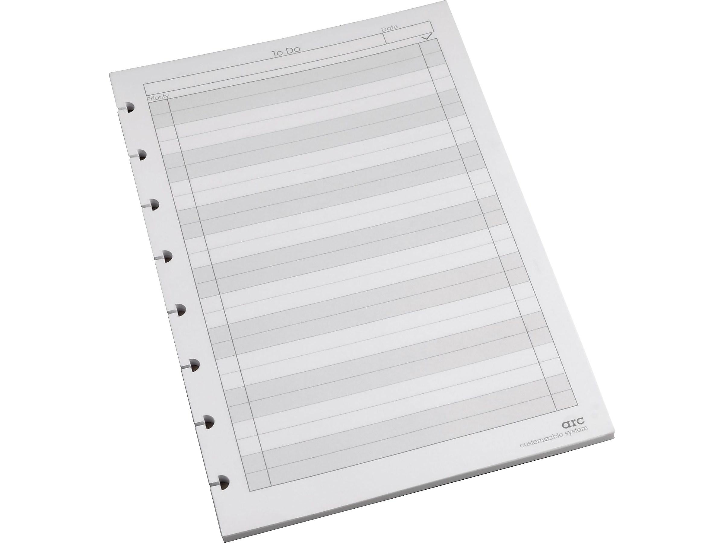 Staples To-Do Arc Notebook System Refill Paper, 5.5" x 8.5", 50 Sheets, Cornell Ruled, White/Ivory