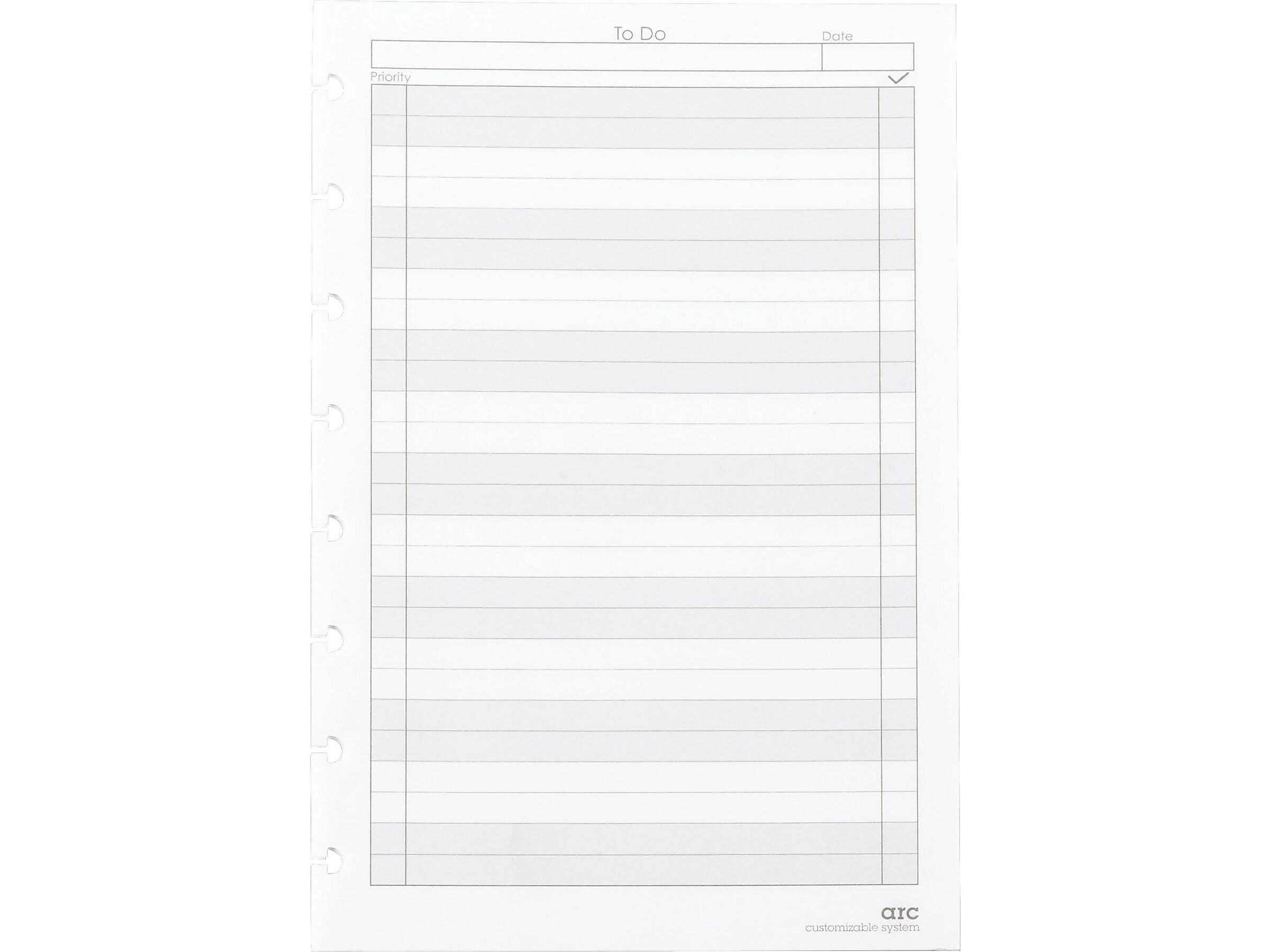 Staples To-Do Arc Notebook System Refill Paper, 5.5