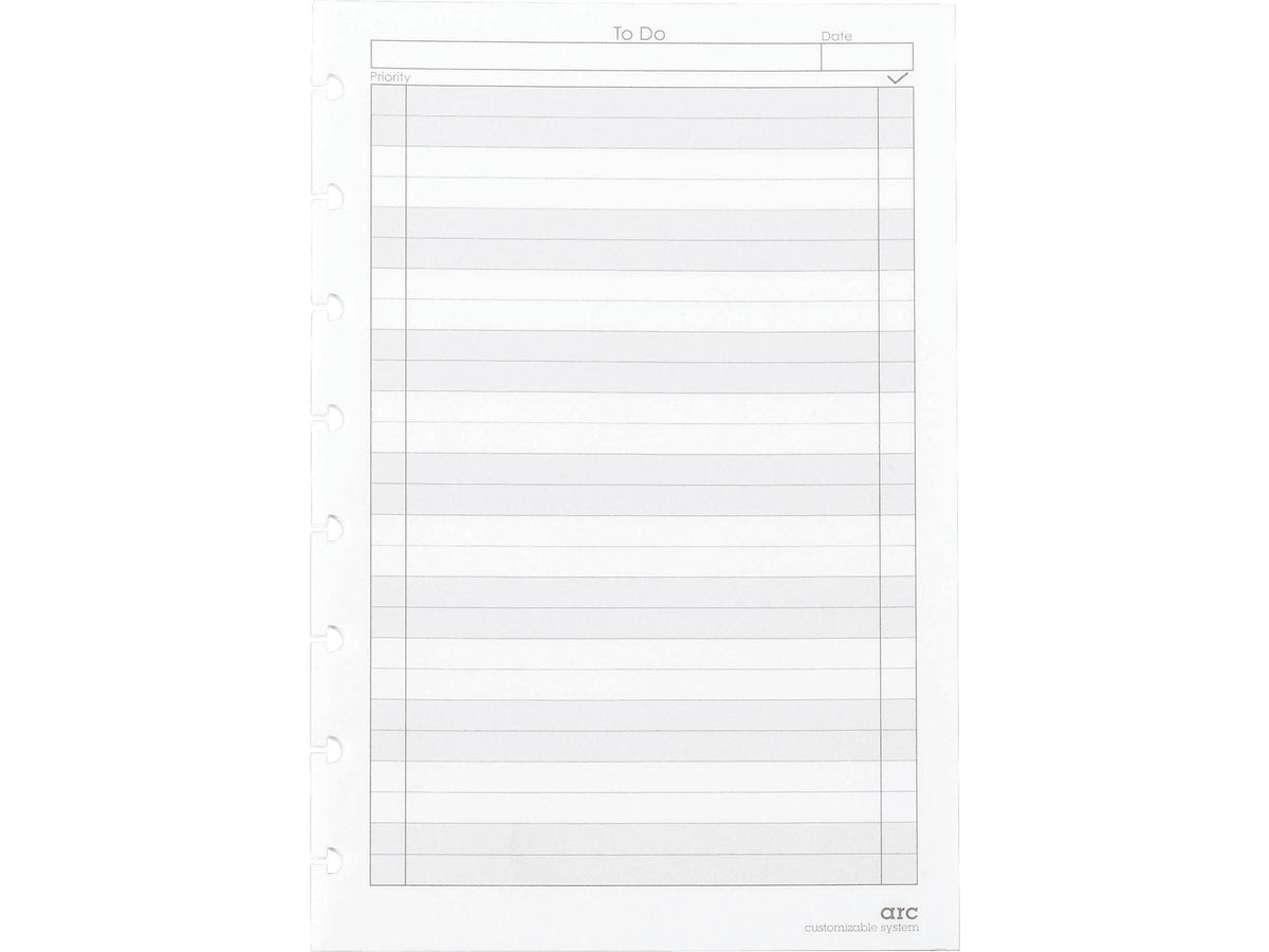 Staples To-Do Arc Notebook System Refill Paper, 5.5" x 8.5", 50 Sheets, Cornell Ruled, White/Ivory