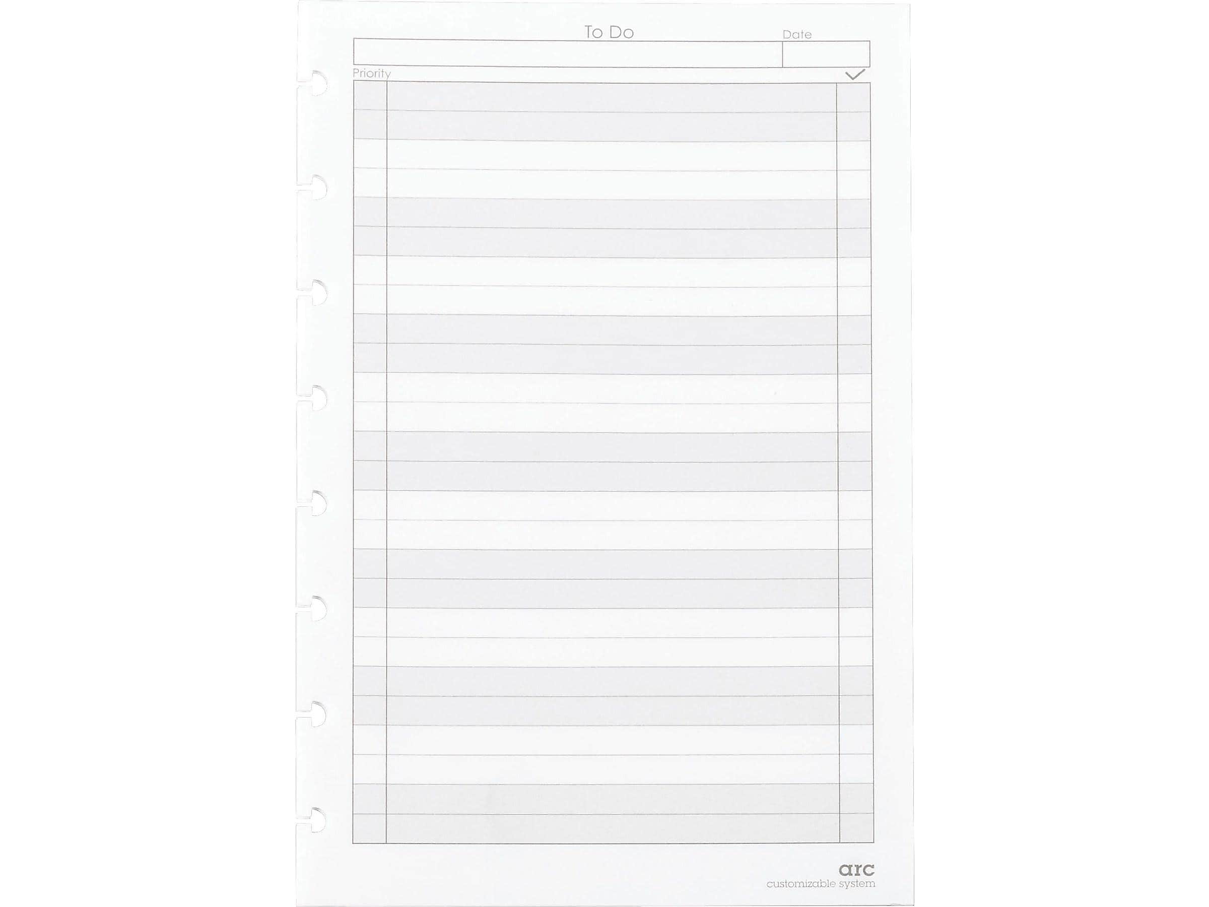 Staples To-Do Arc Notebook System Refill Paper, 5.5