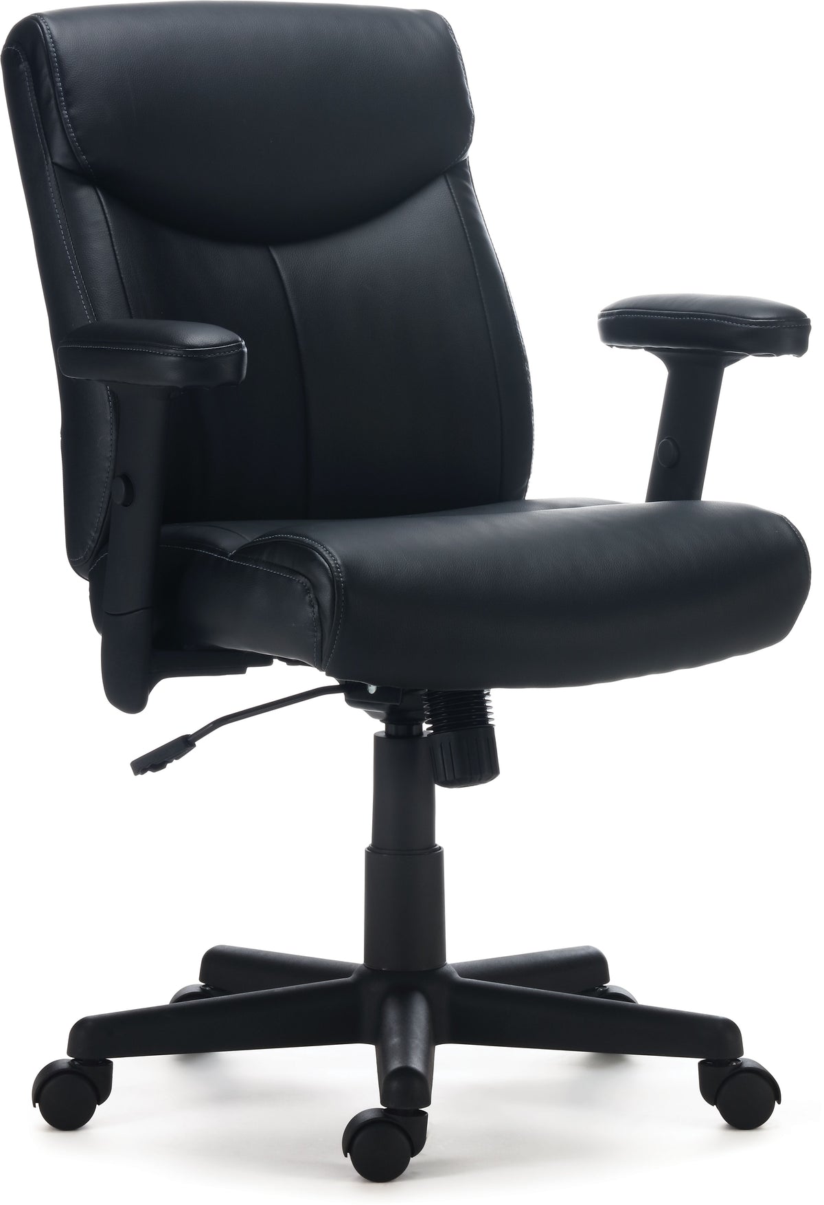 Staples Traymore Ergonomic Faux Leather Swivel Computer and Desk Chair, Black