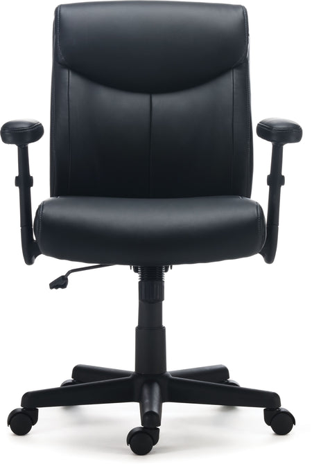 Staples Traymore Ergonomic Faux Leather Swivel Computer and Desk Chair, Black