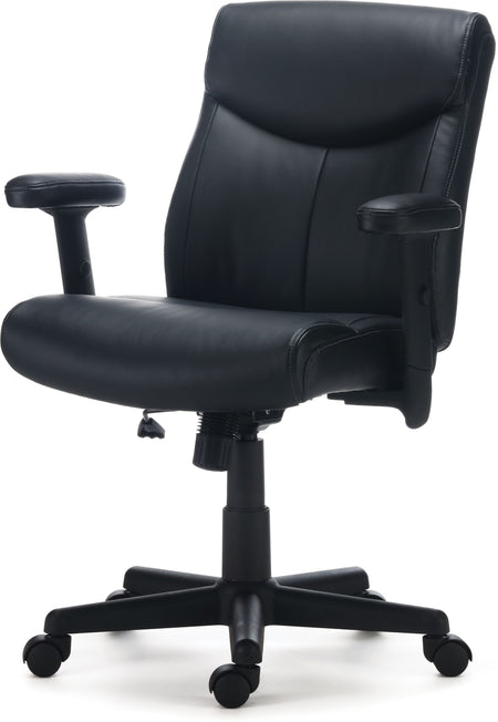 Staples Traymore Ergonomic Faux Leather Swivel Computer and Desk Chair, Black