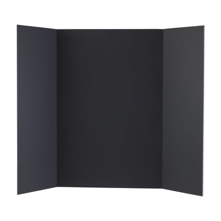 Staples Tri-Fold Foam Presentation Board, 4' x 3', Black