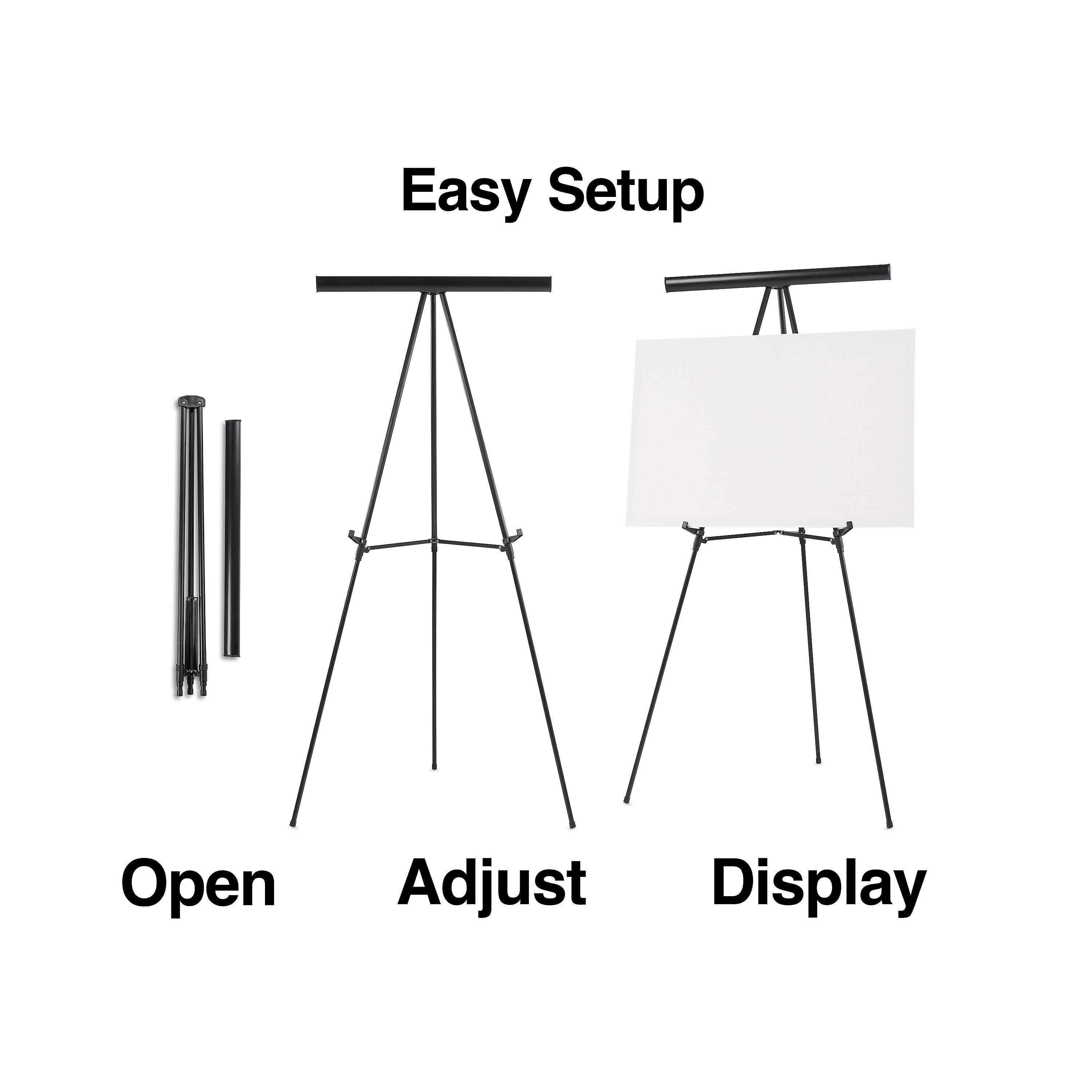 Staples Tri-Lite Display Easel, Black Steel