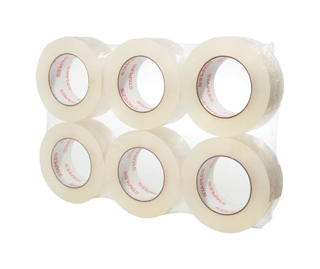 Staples Ultra Heavy Duty Shipping Tape with Hot Melt Adhesive, 1.88" x 110 Yds, Clear, 6/Rolls