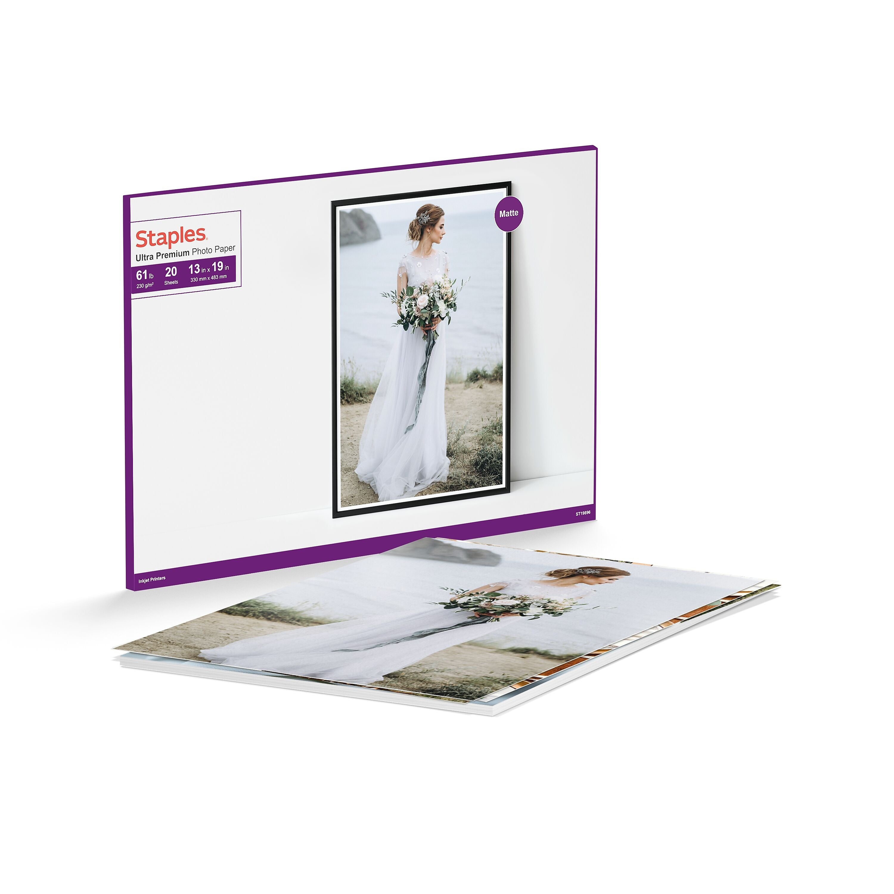 Staples Ultra Premium Matte Photo Paper, 13"W x 19"L, 20/Pack