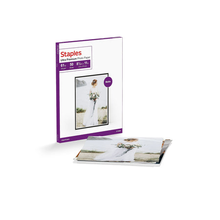 Staples Ultra Premium Matte Photo Paper, 230 g/m², 8.5"W x 11"L, 50/Pack