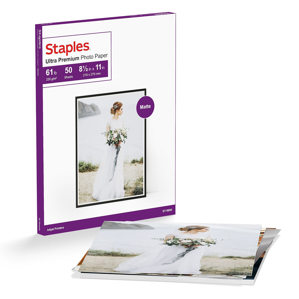 Staples Ultra Premium Matte Photo Paper, 230 g/m², 8.5"W x 11"L, 50/Pack