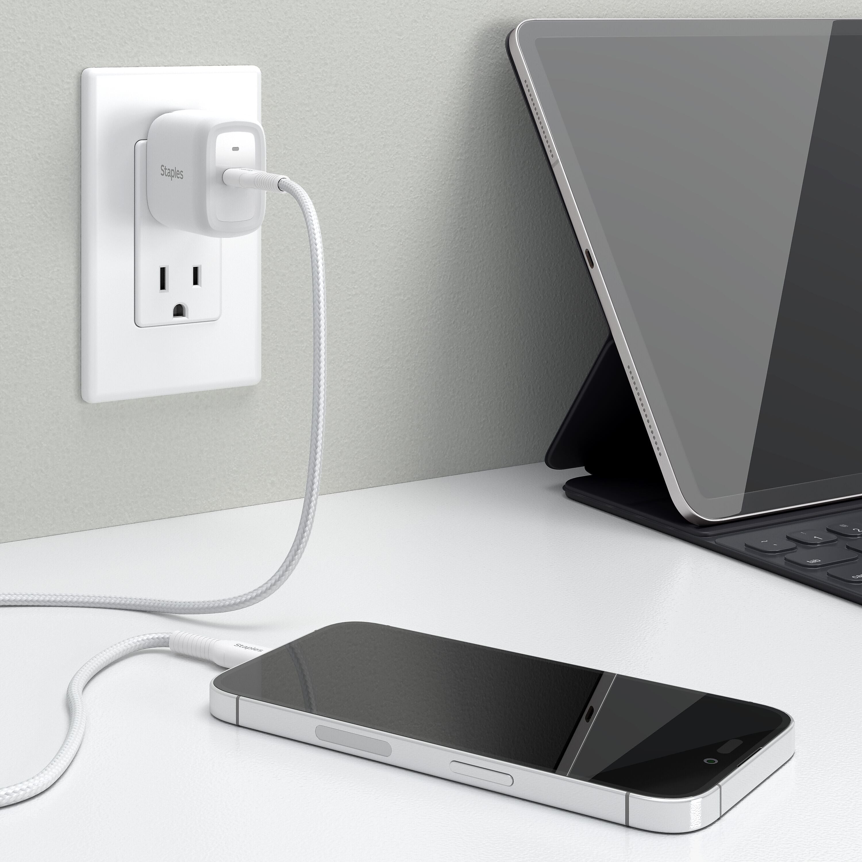 Staples® USB-C Wall Charger, White