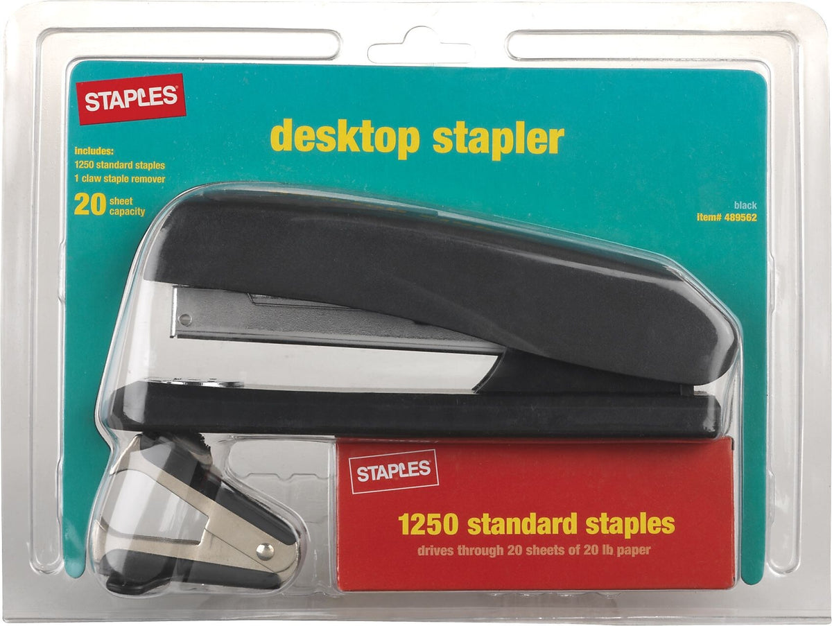 Staples® Value Pack Desktop Stapler, 20 Sheet Capacity, Black, 24/Carton