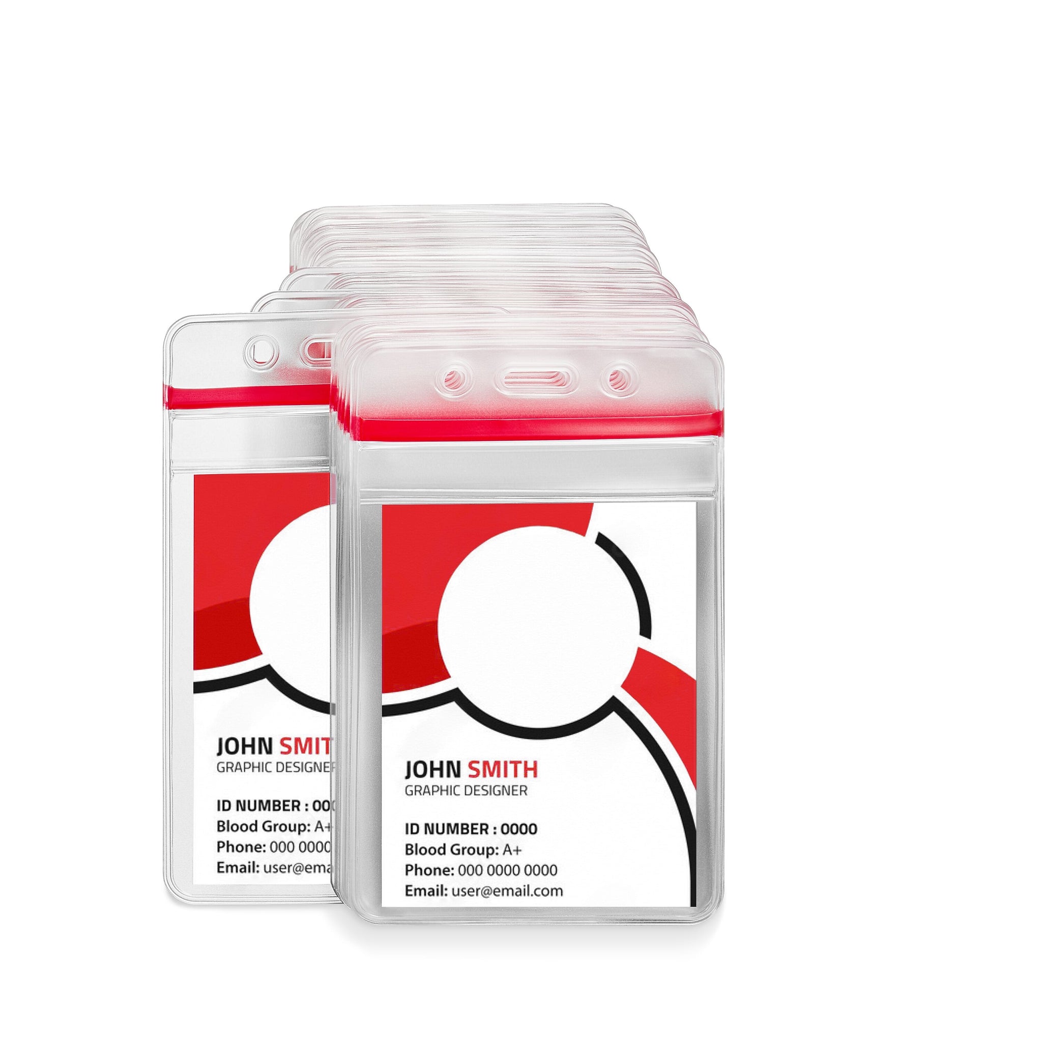 Staples Vertical Sealable ID Badge Holders, 5